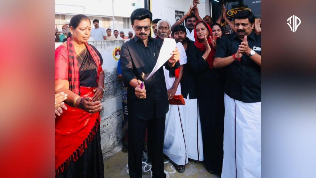 Delimitation Bill India - Stalin burns the paper bill